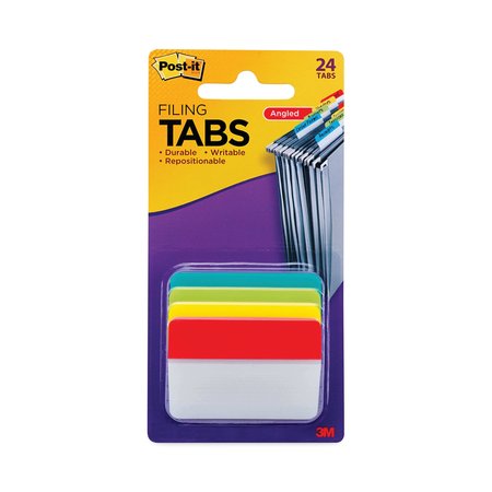 POST-IT 2" Angled Tabs, 1/5-Cut Tabs, Assorted Colors, 2" Wide, PK24 686A-ALYR
